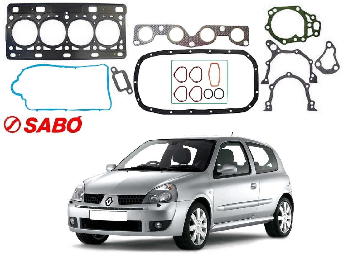  JOGO JUNTA MOTOR SABO RENAULT CLIO 1.0 16V FLEX 2006 A 2012