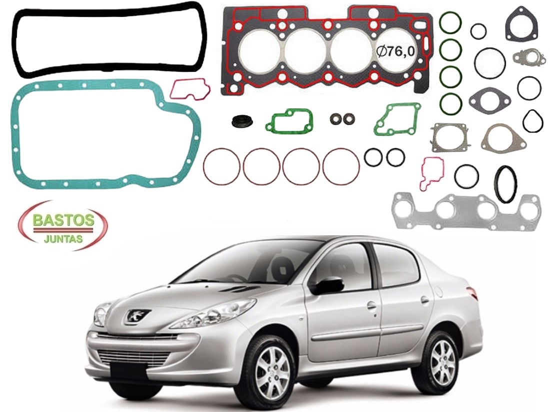  JOGO JUNTA MOTOR BASTOS PEUGEOT 207 PASSION 1.4 8V 2008 A 2012