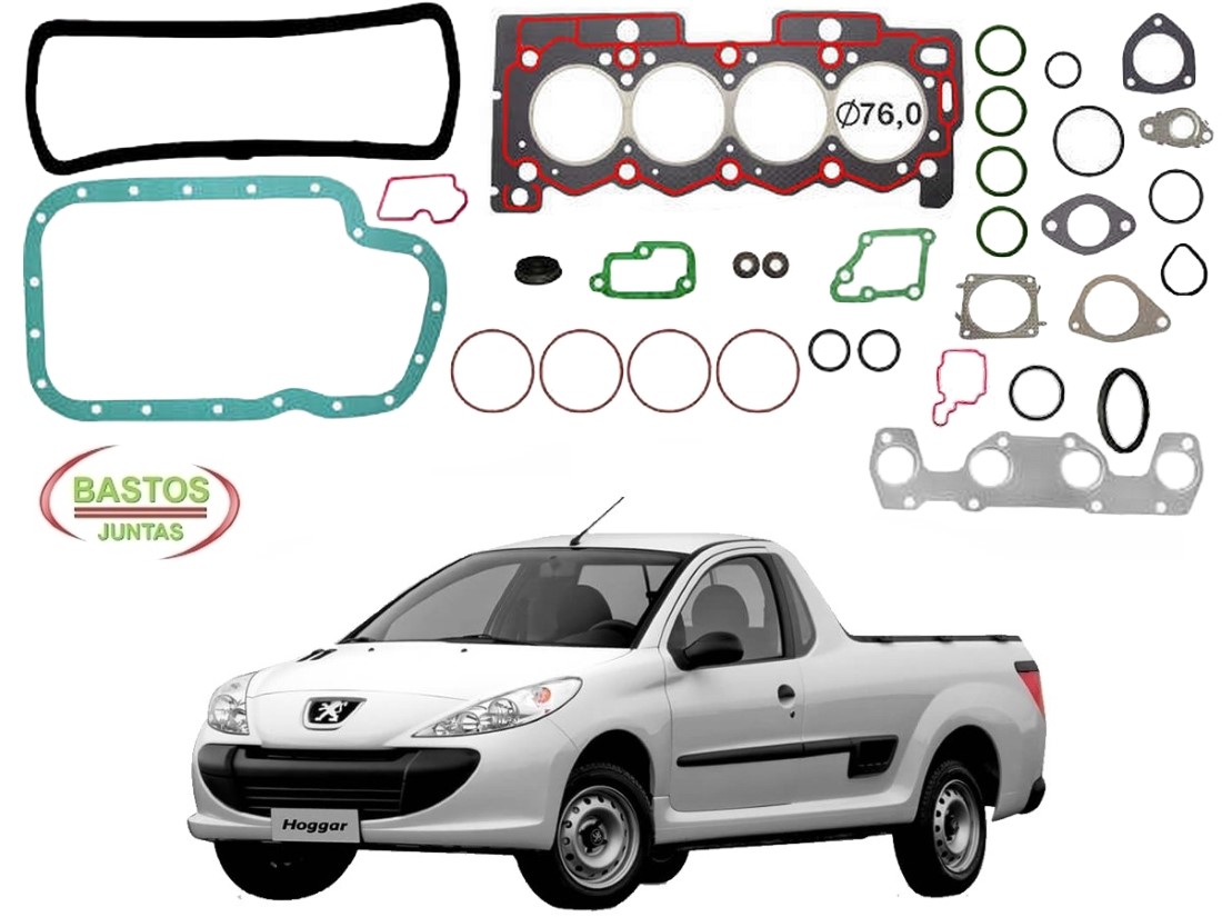  JOGO JUNTA MOTOR BASTOS PEUGEOT HOGGAR 1.4 8V 2010 A 2012