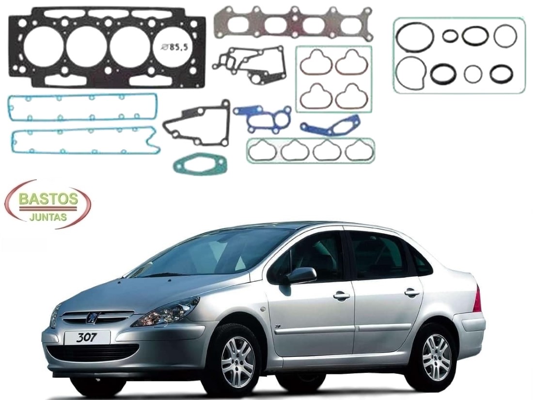  JOGO JUNTA CABEÇOTE BASTOS PEUGEOT 307 SEDAN 2.0 16V 2001 A 2006