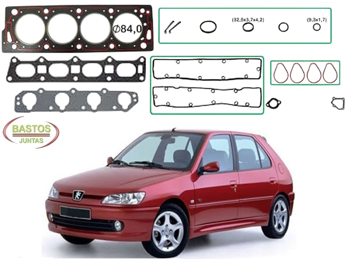  JOGO JUNTA CABEÇOTE BASTOS PEUGEOT 306 1.8 16V 1994 A 2001