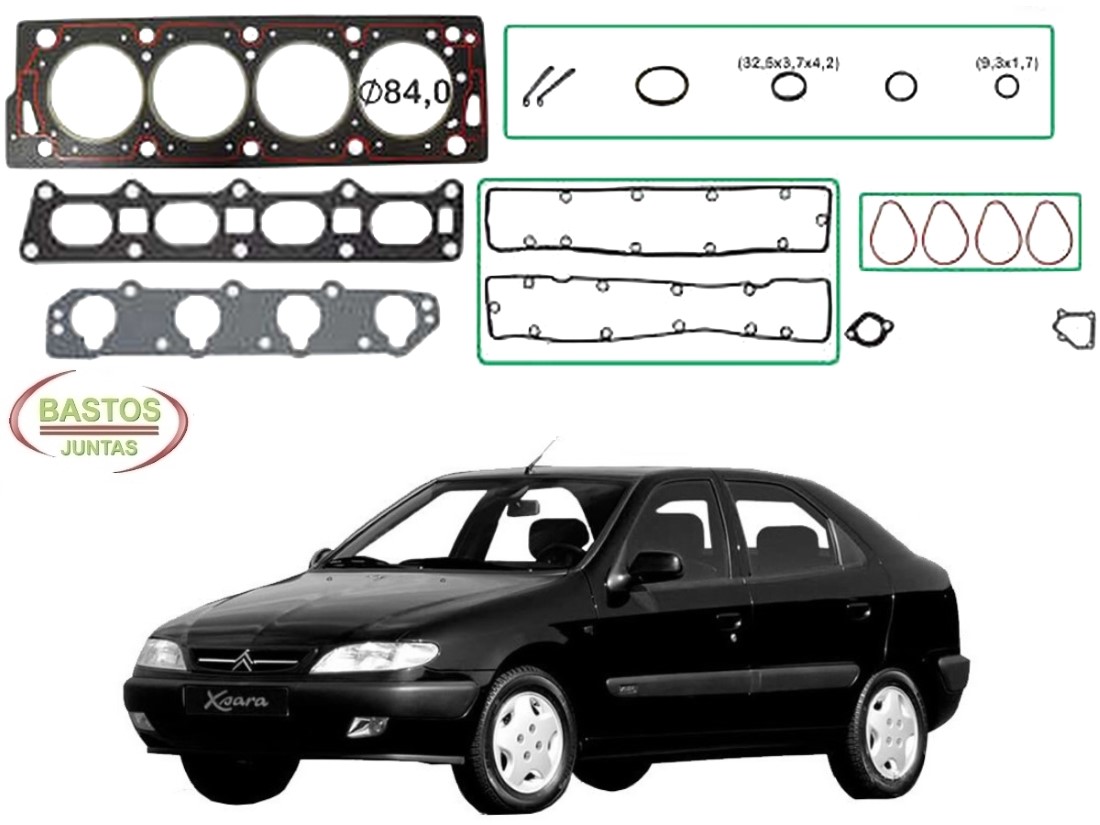  JOGO JUNTA CABEÇOTE BASTOS CITROËN XSARA 1.8 16V 1998 A 2001