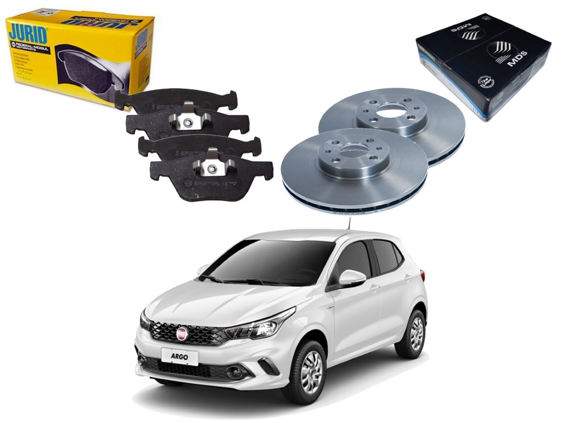  KIT DISCO PASTILHA FREIO DIANTEIRO JURID FIAT ARGO 1.8 2017 A 2019