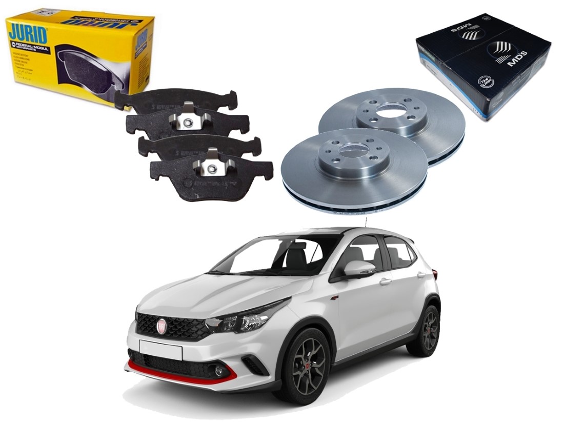  KIT DISCO PASTILHA FREIO DIANTEIRO JURID FIAT ARGO HGT 1.8 2017 A 2019