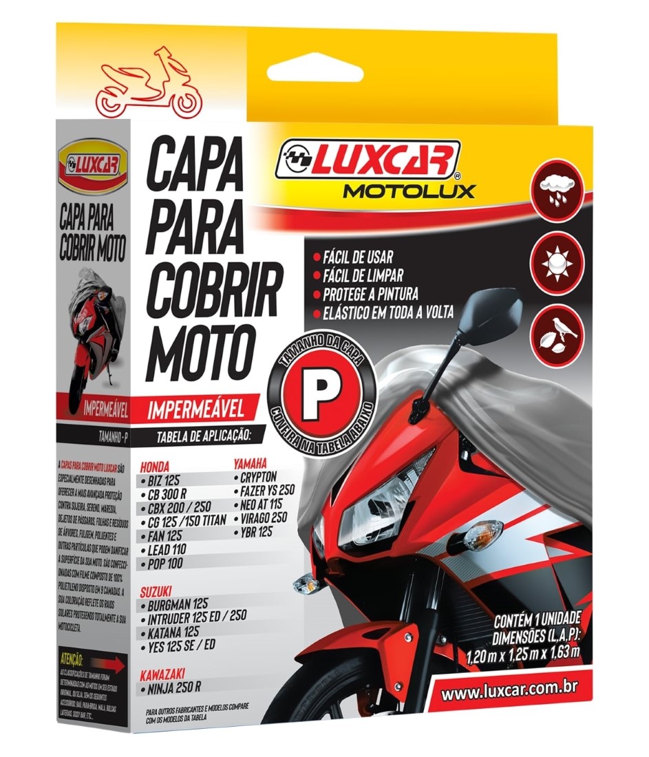 CAPAS PARA COBRIR MOTO IMPERMEÁVEL P LUXCAR