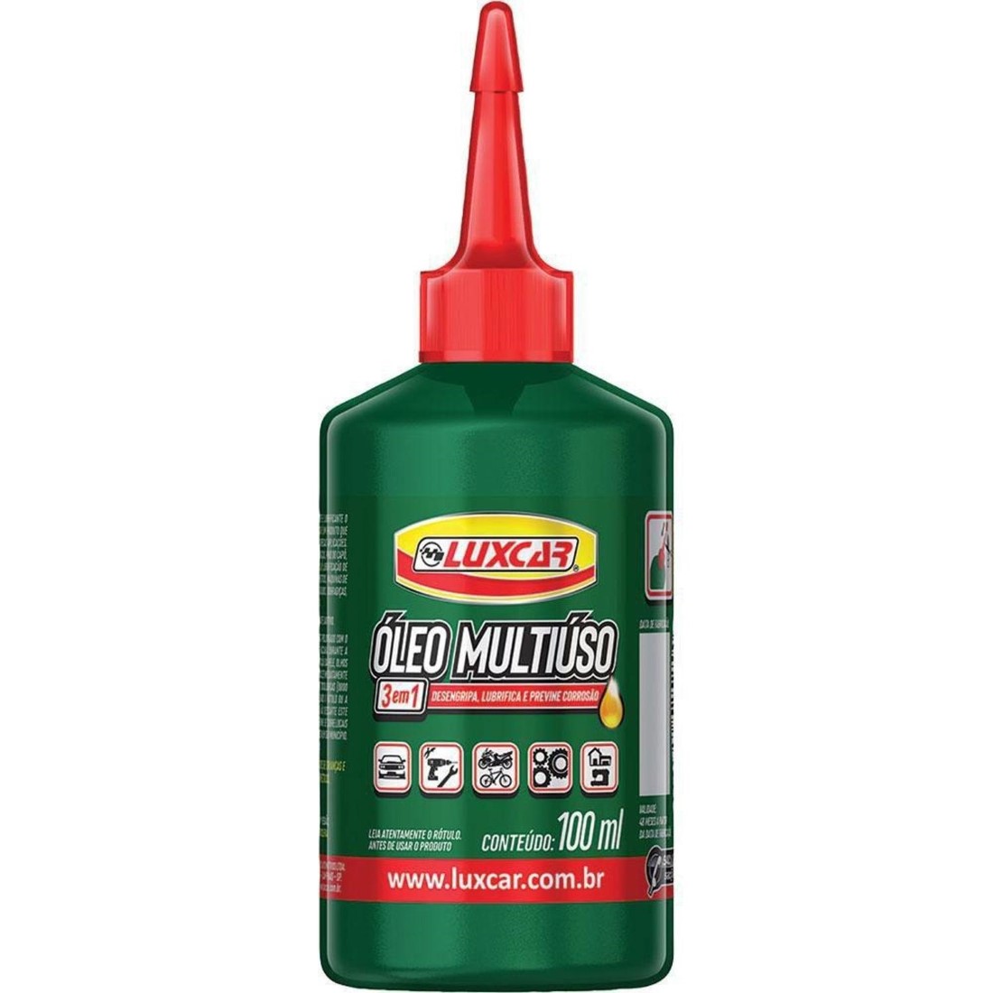 ÓLEO LUBRIFICANTE MULTIUSO LUXCAR 100ML MAQUINAS ENGRENAGENS