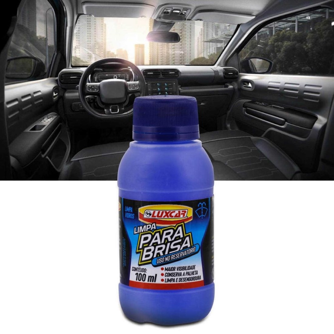 LIMPA PARABRISA 100ML DESENGORDURA E CRISTALIZA LUXCAR