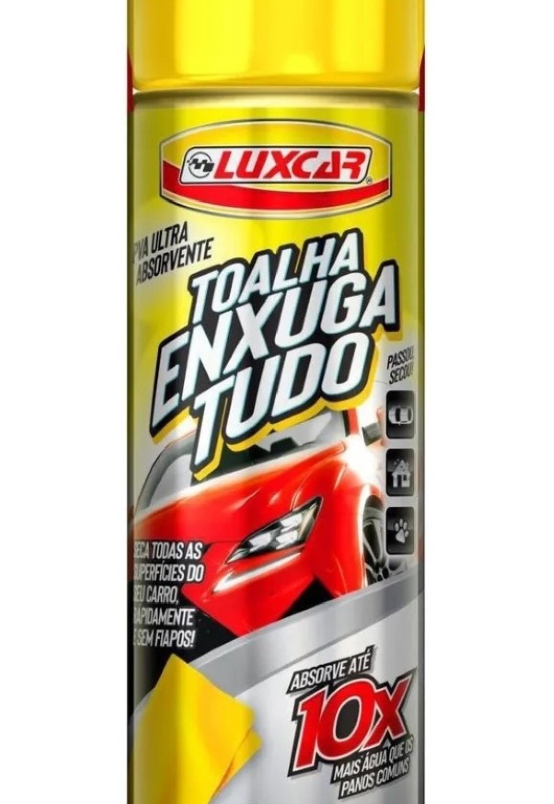 TOALHA SECAGEM AUTOMOTIVA PANO EMBORRACHADO AMARELO LUXCAR