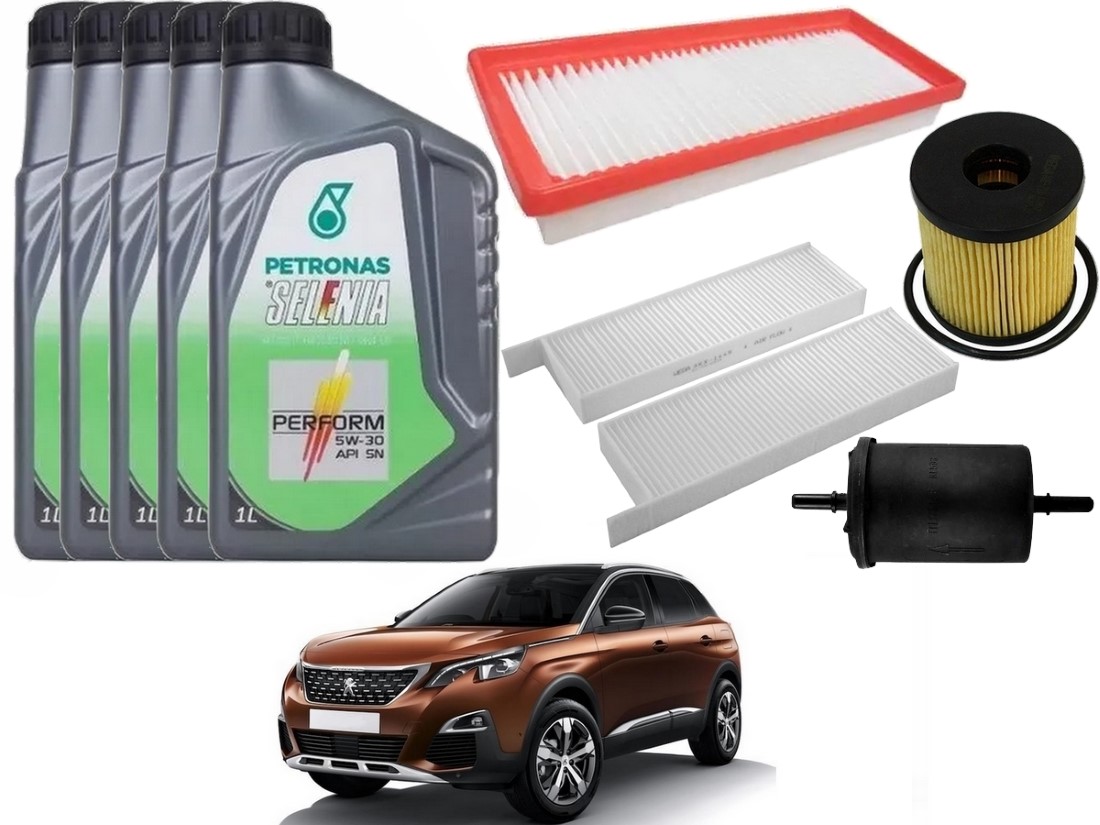 KIT REVISAO FILTROS CABINE PEUGEOT 3008 1.6 THP 2017 A 2019