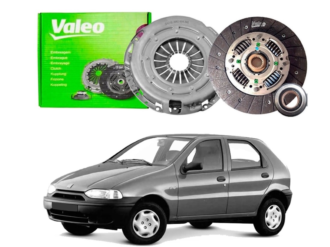  KIT EMBREAGEM PLATO DISCO ROLAMENTO VALEO ORIGINAL FIAT PALIO 1.0 1996 A 2000