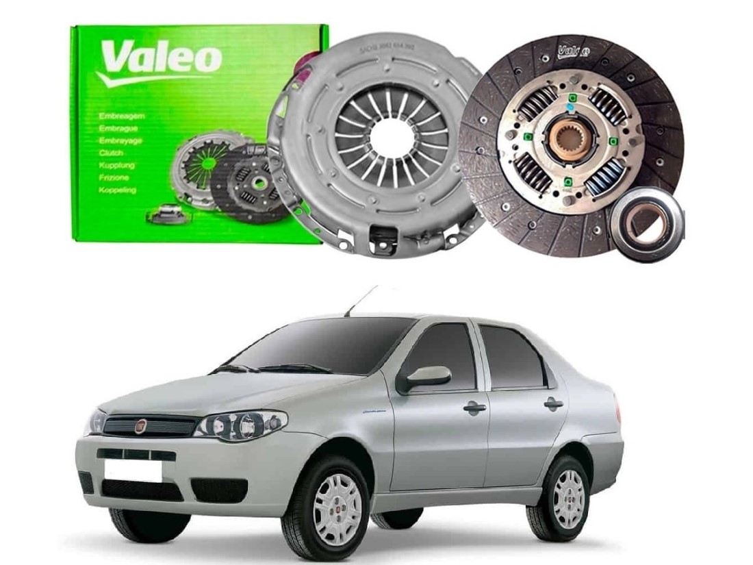  KIT EMBREAGEM PLATO DISCO ROLAMENTO VALEO ORIGINAL FIAT SIENA 1.0 2001 A 2013