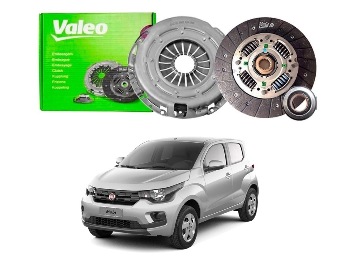  KIT EMBREAGEM PLATO DISCO ROLAMENTO VALEO ORIGINAL FIAT MOBI 1.0 2014 A 2018