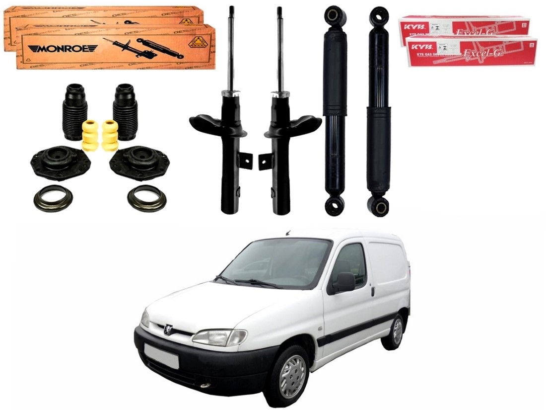  KIT AMORTECEDOR DIANTEIRO TRASEIRO MONROE ORIGINAL PEUGEOT PARTNER 1.6 2003 A 2011