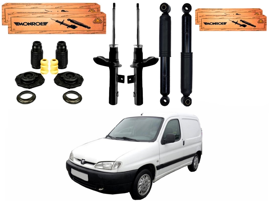  KIT AMORTECEDOR DIANTEIRO TRASEIRO MONROE ORIGINAL PEUGEOT PARTNER 1.8 1999 A 2002