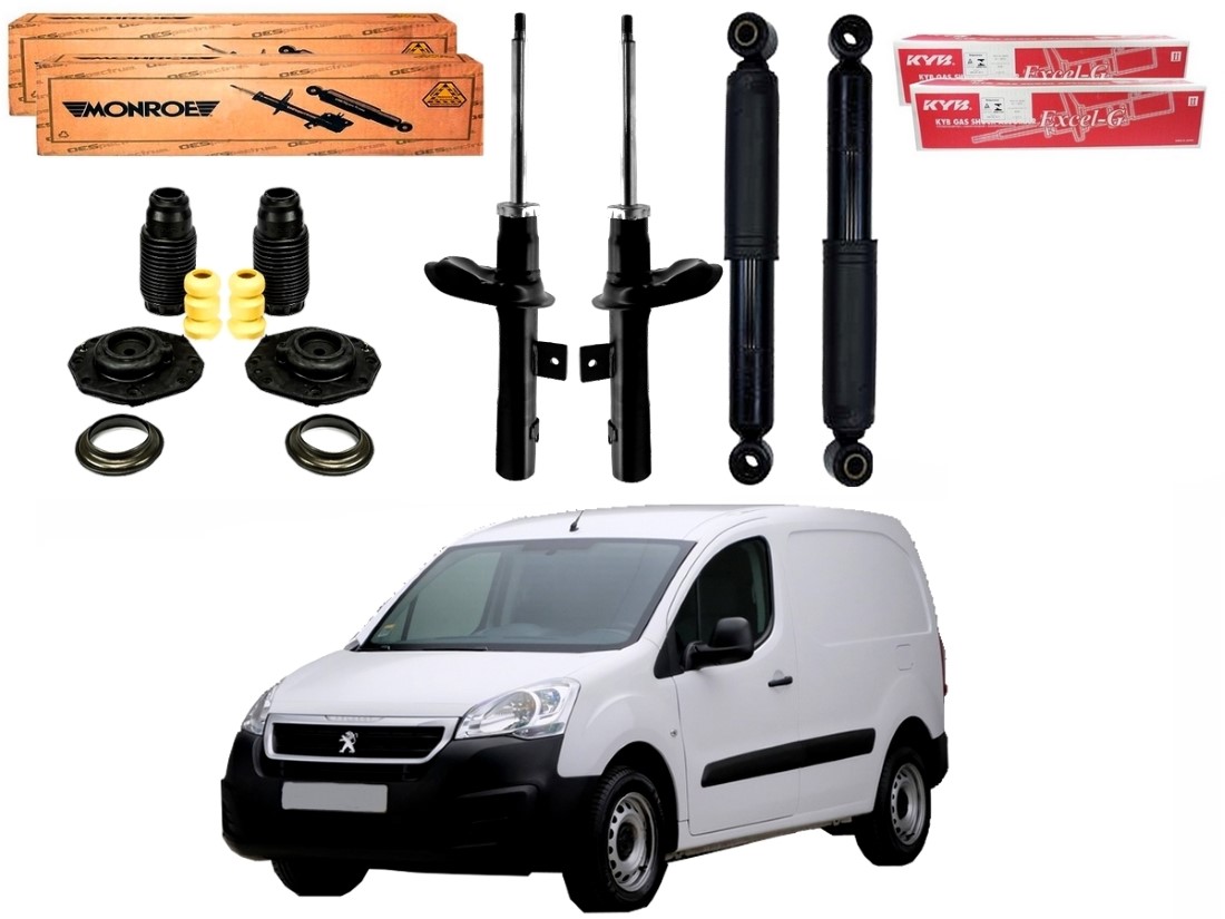  KIT AMORTECEDOR DIANTEIRO TRASEIRO MONROE ORIGINAL PEUGEOT PARTNER 1.6 2012 A 2019