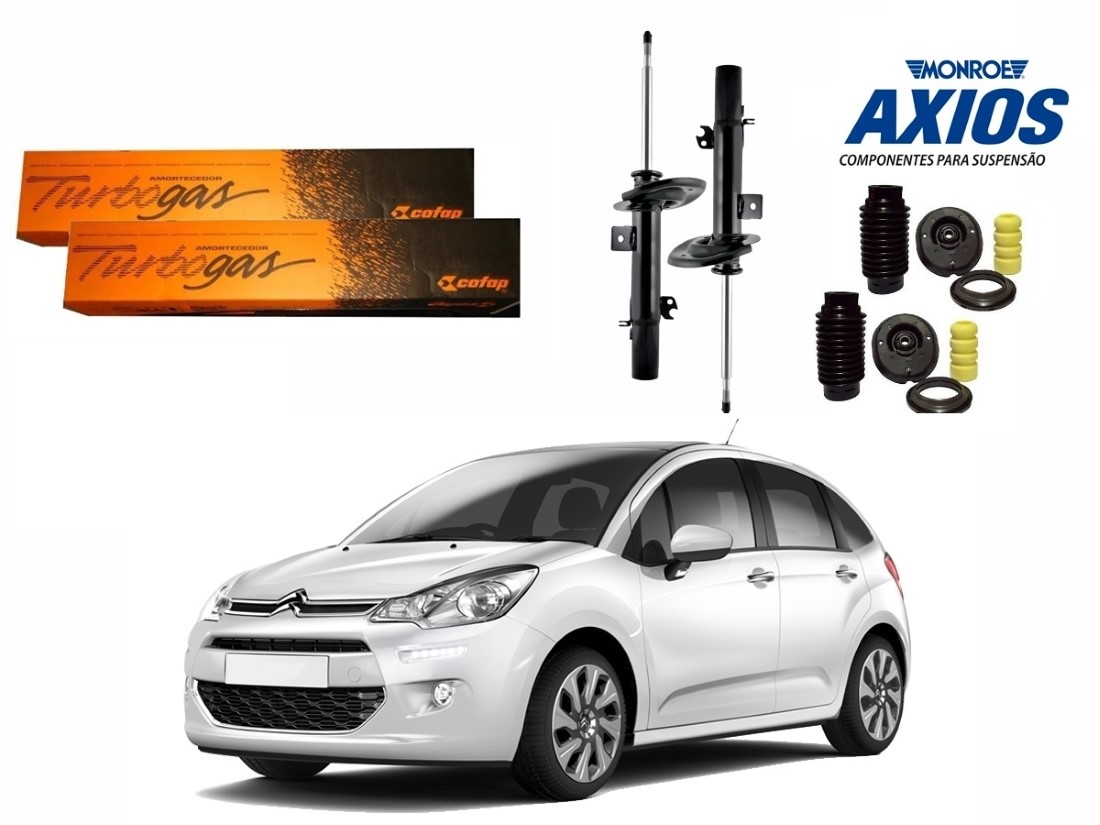  KIT AMORTECEDOR DIANTEIRO COFAP AXIOS ORIGINAL CITROËN C3 MANUAL 1.2 2016 A 2019