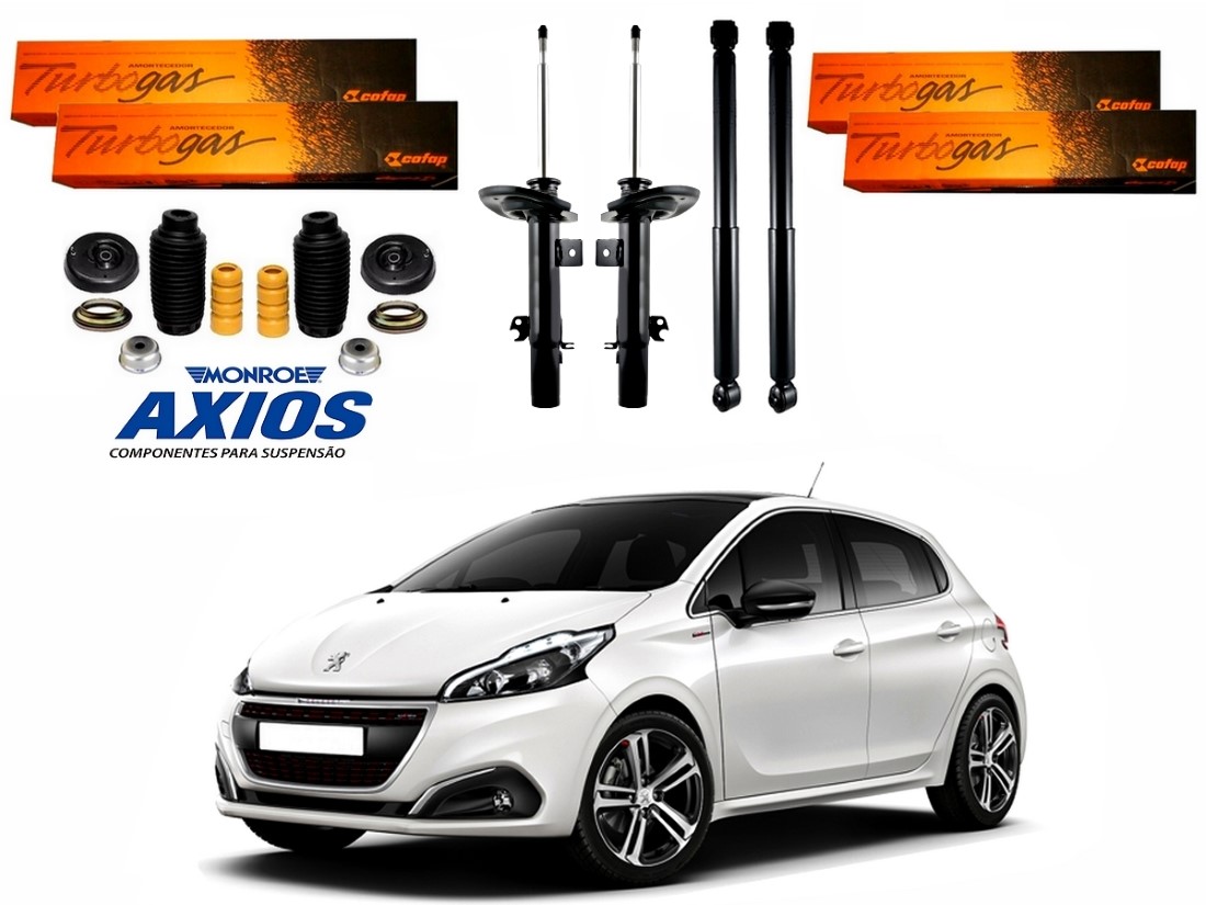  KIT AMORTECEDOR DIANTEIRO TRASEIRO COFAP AXIOS ORIGINAL PEUGEOT 208 MANUAL 1.2 2016 A 2019