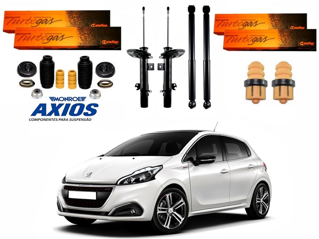  KIT AMORTECEDOR DIANTEIRO TRASEIRO COFAP AXIOS ORIGINAL PEUGEOT 208 MANUAL 1.2 2016 A 2019