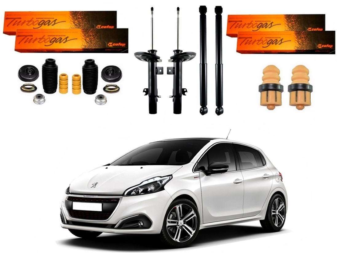  KIT AMORTECEDOR DIANTEIRO TRASEIRO COFAP ORIGINAL PEUGEOT 208 MANUAL 1.2 2016 A 2019