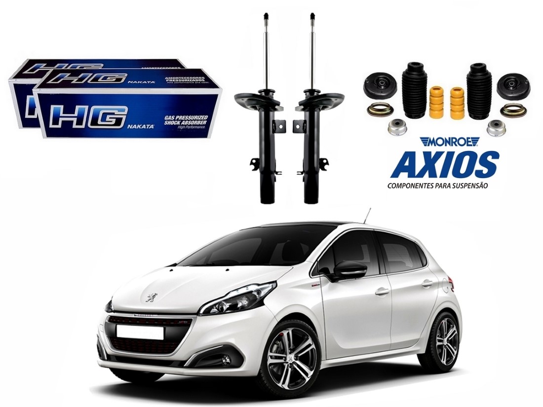  KIT AMORTECEDOR DIANTEIRO NAKATA AXIOS ORIGINAL PEUGEOT 208 AUTOMÁTICO 1.2 2016 A 2020