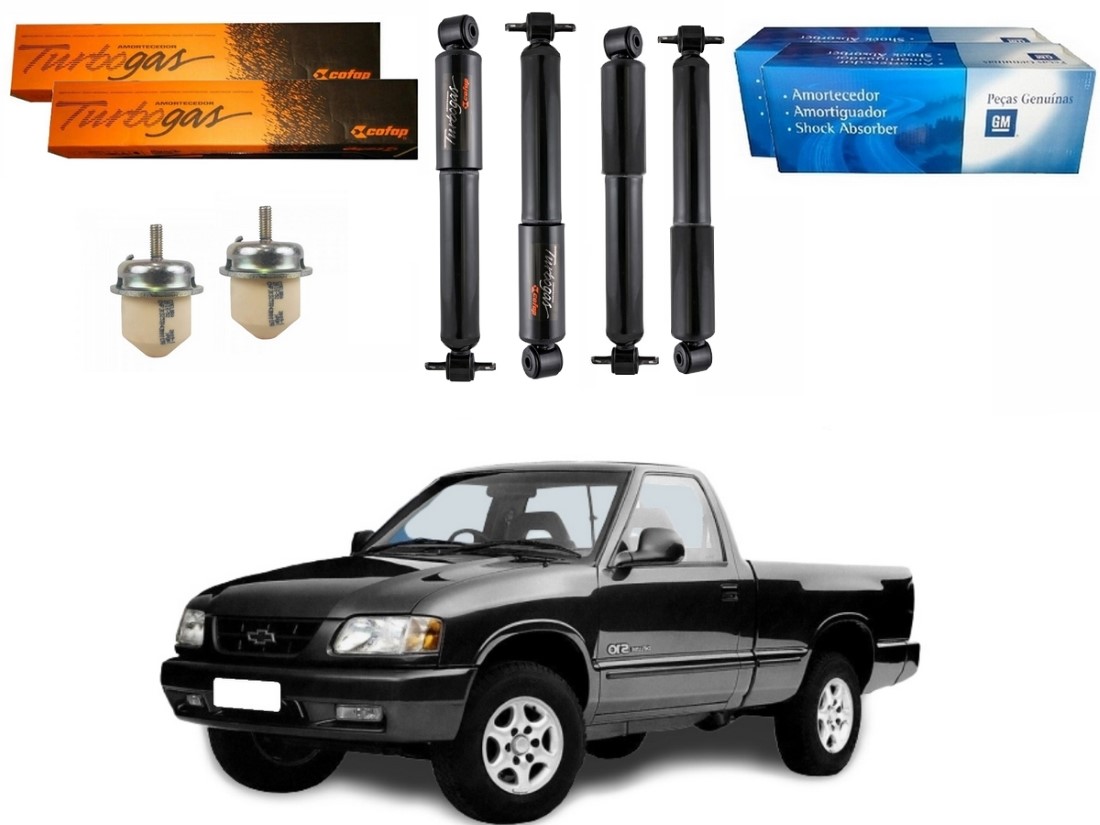  KIT AMORTECEDOR DIANTEIRO TRASEIRO COFAP ORIGINAL CHEVROLET S10 4X2 2.2 2.5 4.3 1995 A 2000