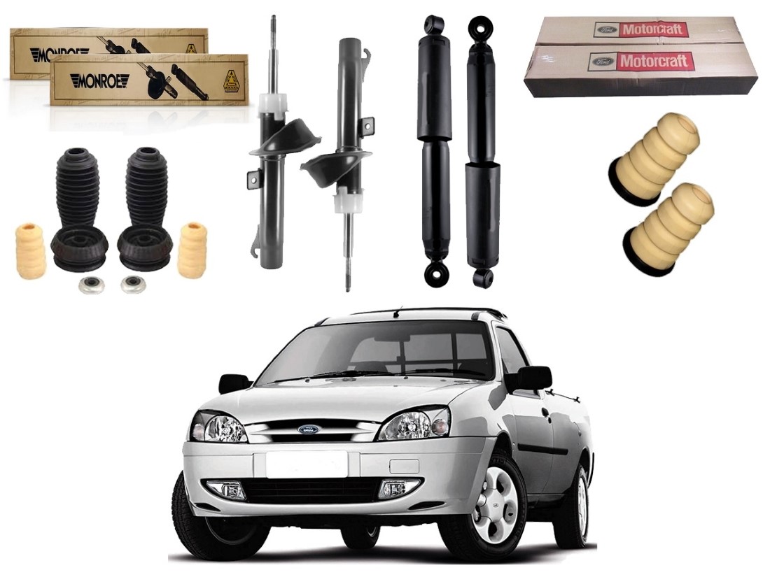  KIT AMORTECEDOR DIANTEIRO TRASEIRO MONROE MOTORCRAFT ORIGINAL FORD COURIER 1.3 1996 A 2000