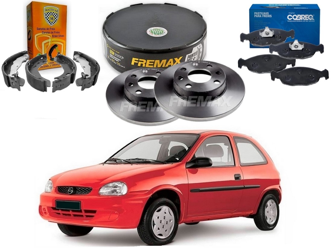  KIT DISCO PASTILHA FREIO DIANTEIRO COBREQ FREMAX MAZZICAR ORIGINAL CHEVROLET CORSA 1.0 1.4 1995 A 20