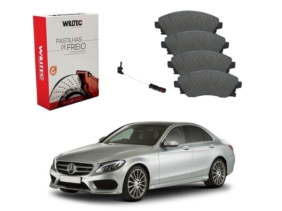  PASTILHA FREIO DIANTEIRO SENSOR WILLTEC ORIGINAL MERCEDES-BENZ C200 1.8 2.0 2014 A 2019