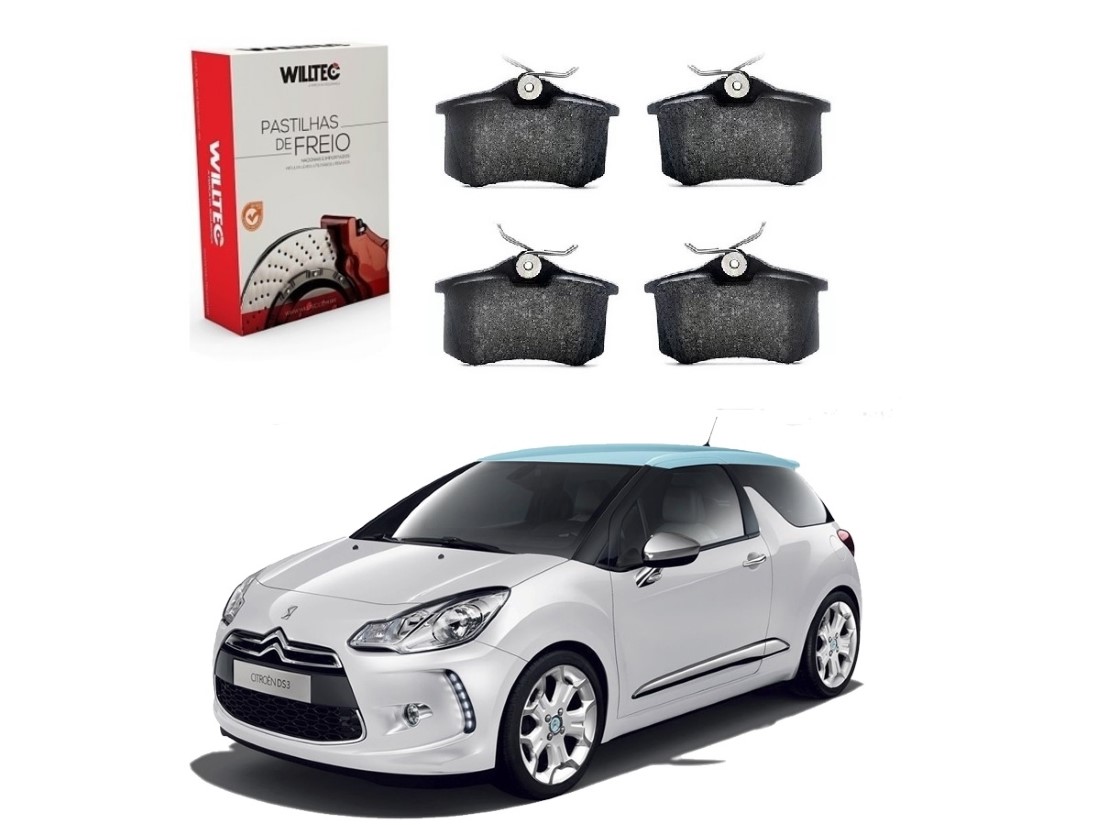  PASTILHA FREIO TRASEIRO WILLTEC ORIGINAL CITROËN DS3 1.6 2012 A 2016