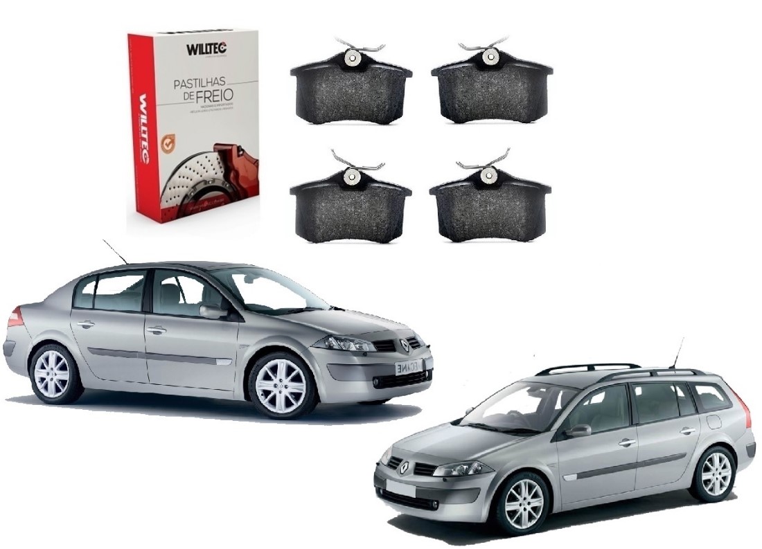  PASTILHA FREIO TRASEIRO WILLTEC ORIGINAL RENAULT MEGANE MEGANE GRAND TOUR 1.6 2.0 2002 A 2012