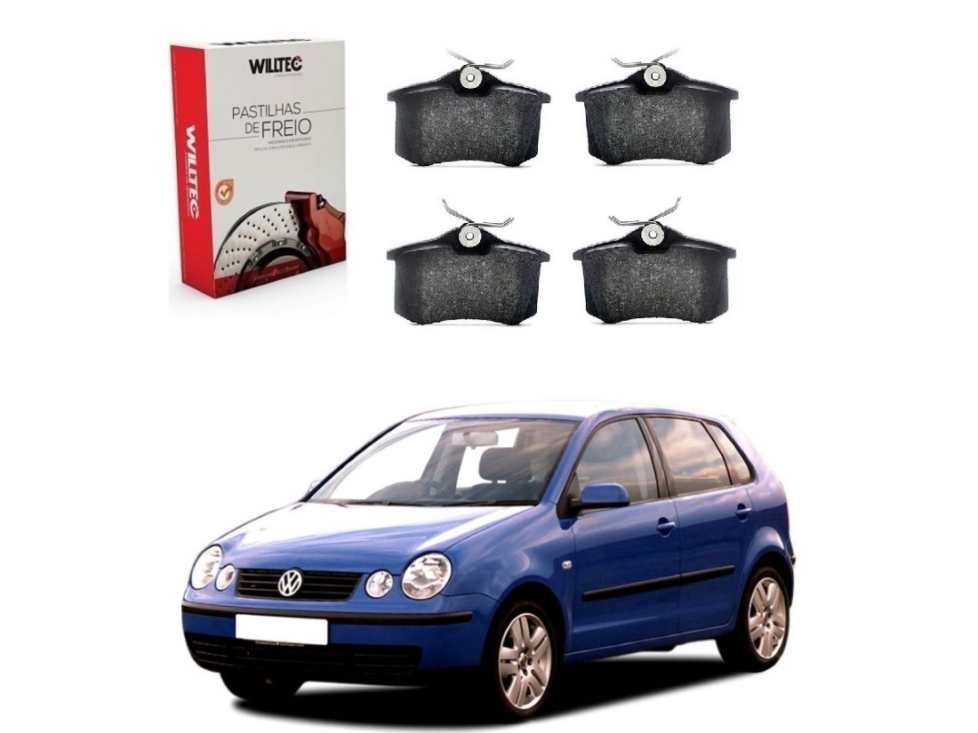  PASTILHA FREIO TRASEIRO WILLTEC ORIGINAL VOLKSWAGEN POLO 1.6 2.0 2002 A 2007