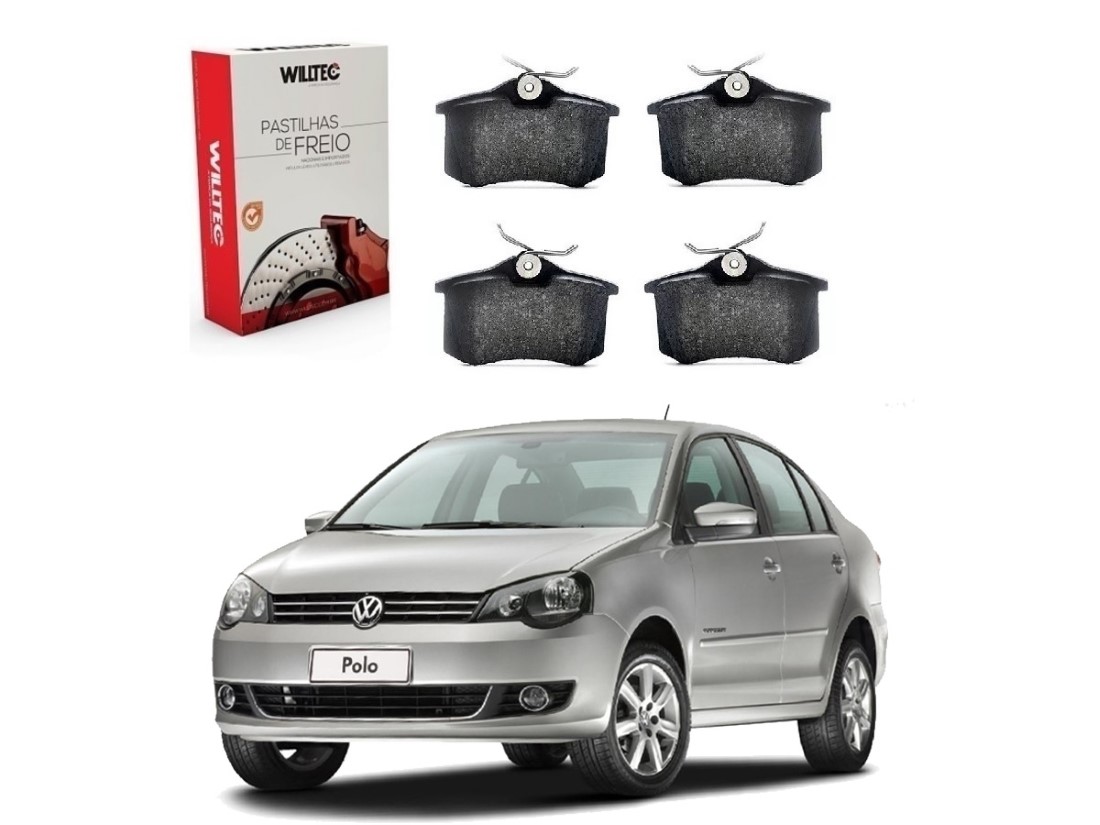  PASTILHA FREIO TRASEIRO WILLTEC ORIGINAL VOLKSWAGEN POLO SEDAN 1.6 2.0 2008 A 2014