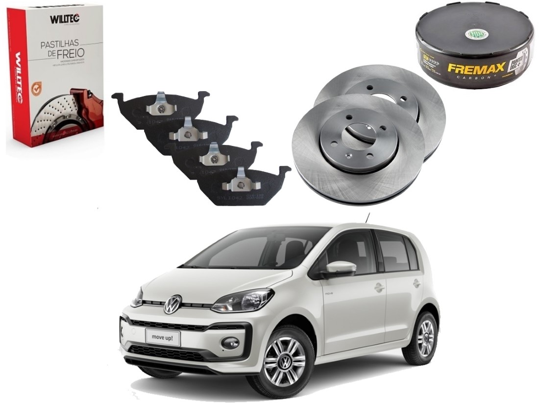  KIT DISCO PASTILHA FREIO DIANTEIRO FREMAX WILLTEC ORIGINAL VOLKSWAGEN UP TSI 1.0 2014 A 2019