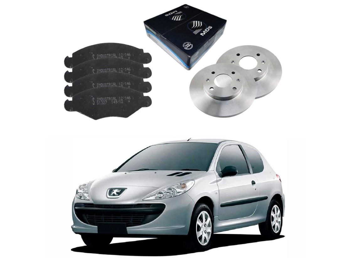  KIT DISCO PASTILHA FREIO DIANTEIRO SYL MDS ORIGINAL PEUGEOT 207 1.4 2008 A 2013