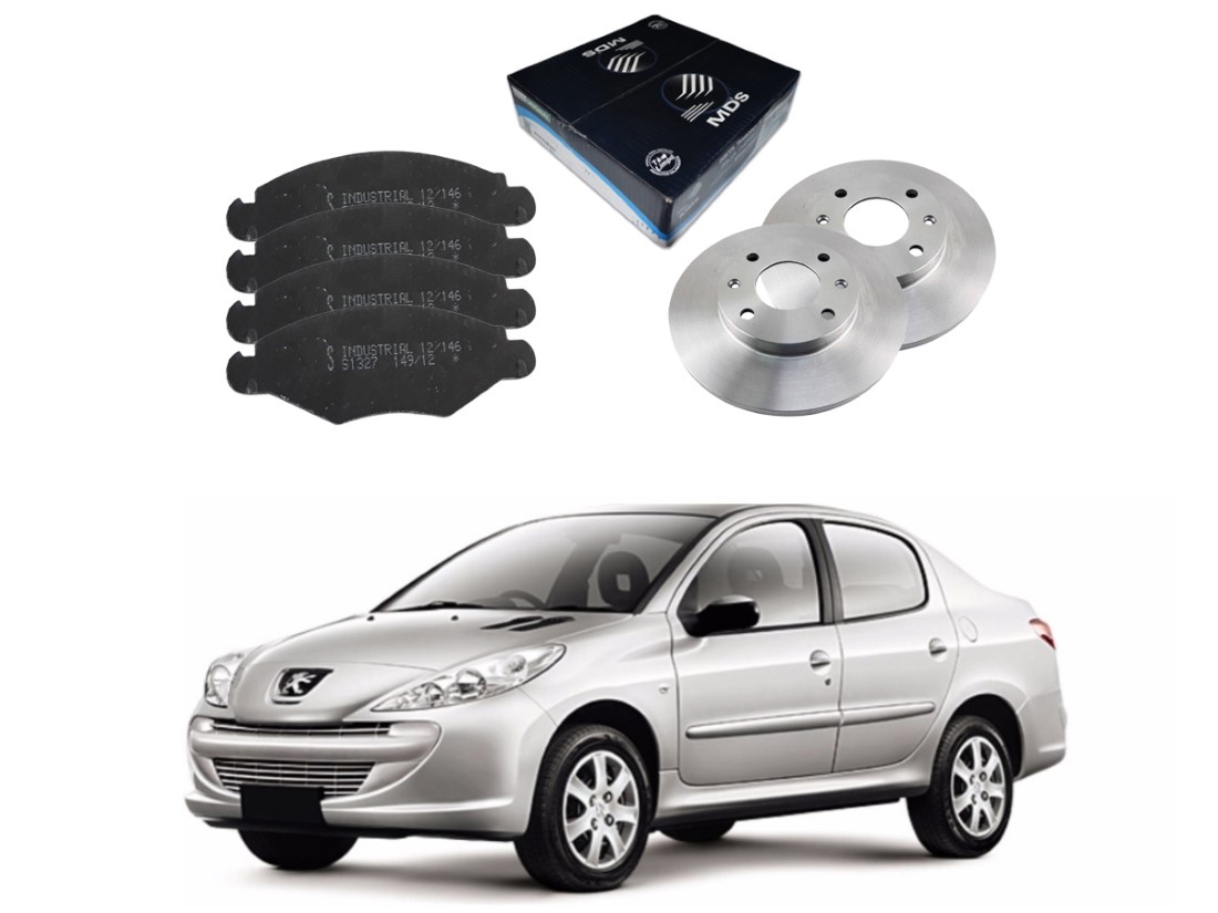  KIT DISCO PASTILHA FREIO DIANTEIRO SYL MDS ORIGINAL PEUGEOT 207 PASSION 1.4 2008 A 2013