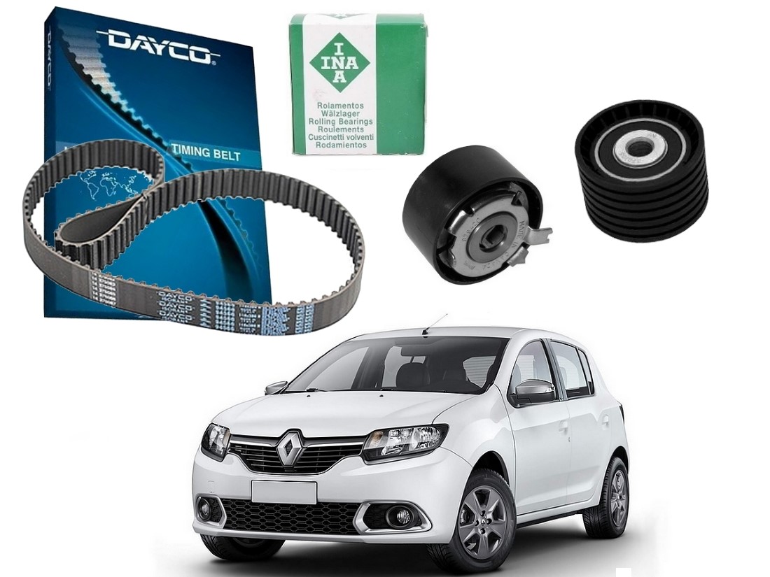  KIT CORREIA DENTADA TENSOR DAYCO INA ORIGINAL RENAULT SANDERO 1.6 16V 2014 A 2019