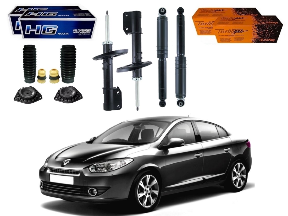  KIT AMORTECEDOR DIANTEIRO TRASEIRO COFAP ORIGINAL RENAULT FLUENCE 1.6 2012 A 2014