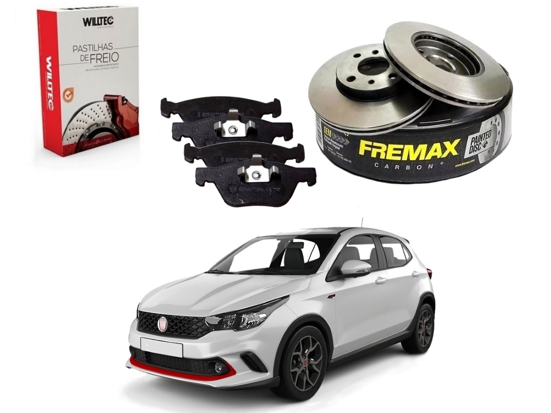  KIT DISCO PASTILHA FREIO DIANTEIRO SYL FIAT ARGO HGT 1.8 2017 A 2019