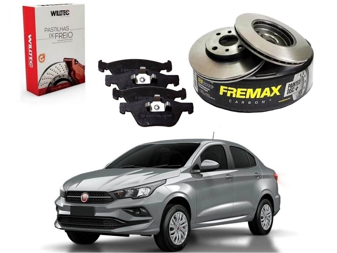  KIT DISCO PASTILHA FREIO DIANTEIRO WILLTEC FIAT CRONOS 1.3 2018 A 2019