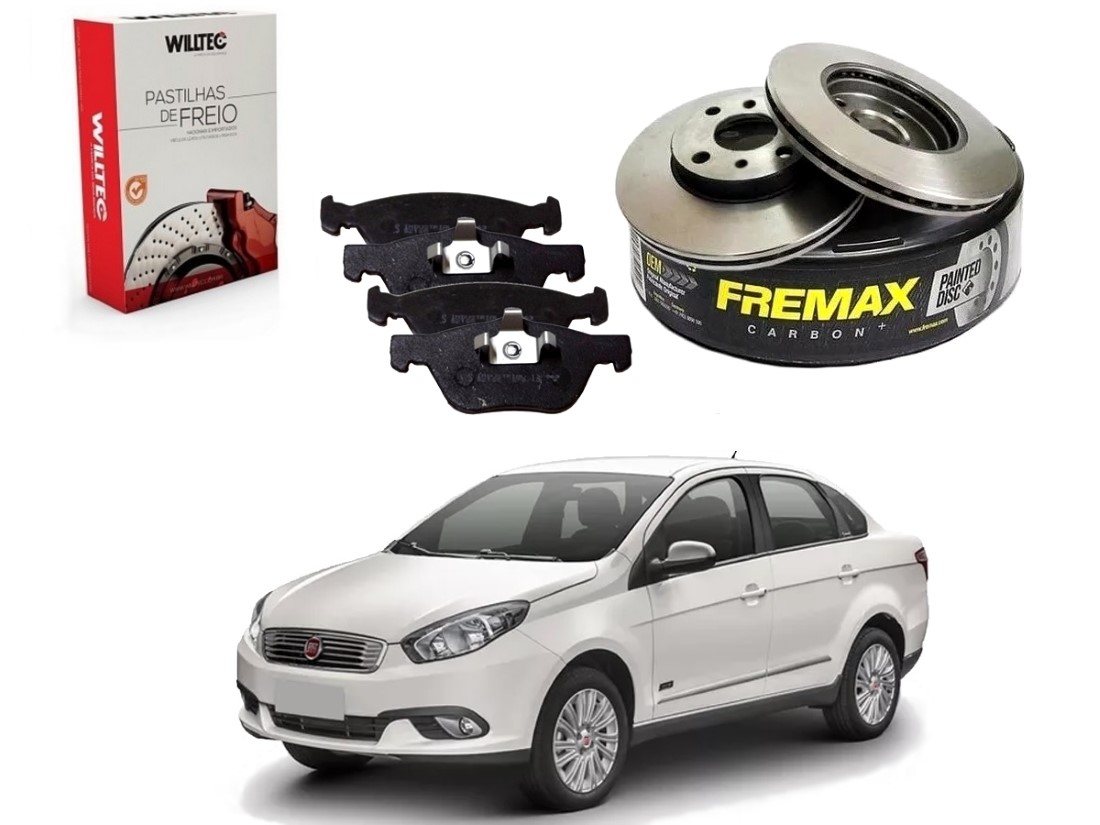  KIT DISCO PASTILHA FREIO DIANTEIRO WILLTEC FIAT GRAND SIENA 1.6 2017 A 2020