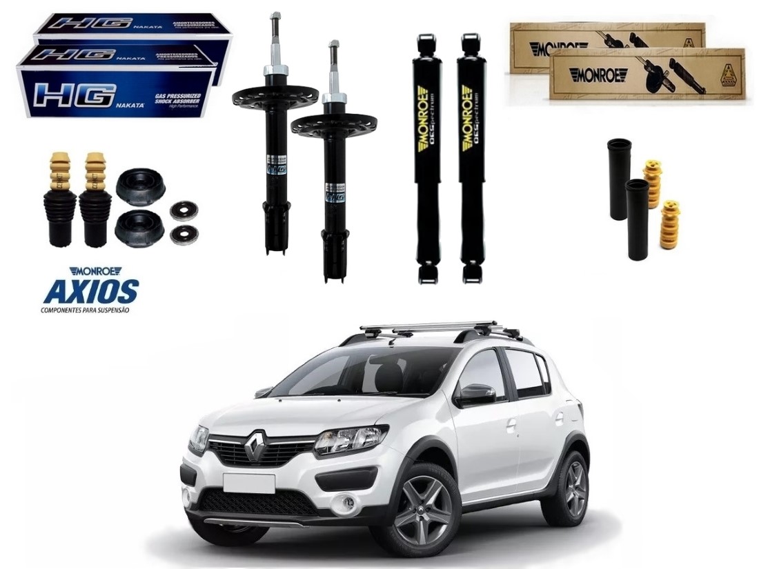  KIT AMORTECEDOR DIANTEIRO TRASEIRO MONROE RENAULT SANDERO STEPWAY 1.6 2014 A 2019