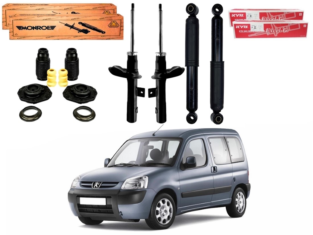  KIT AMORTECEDOR DIANTEIRO TRASEIRO MONROE PEUGEOT PARTNER 1.6 2011 A 2013