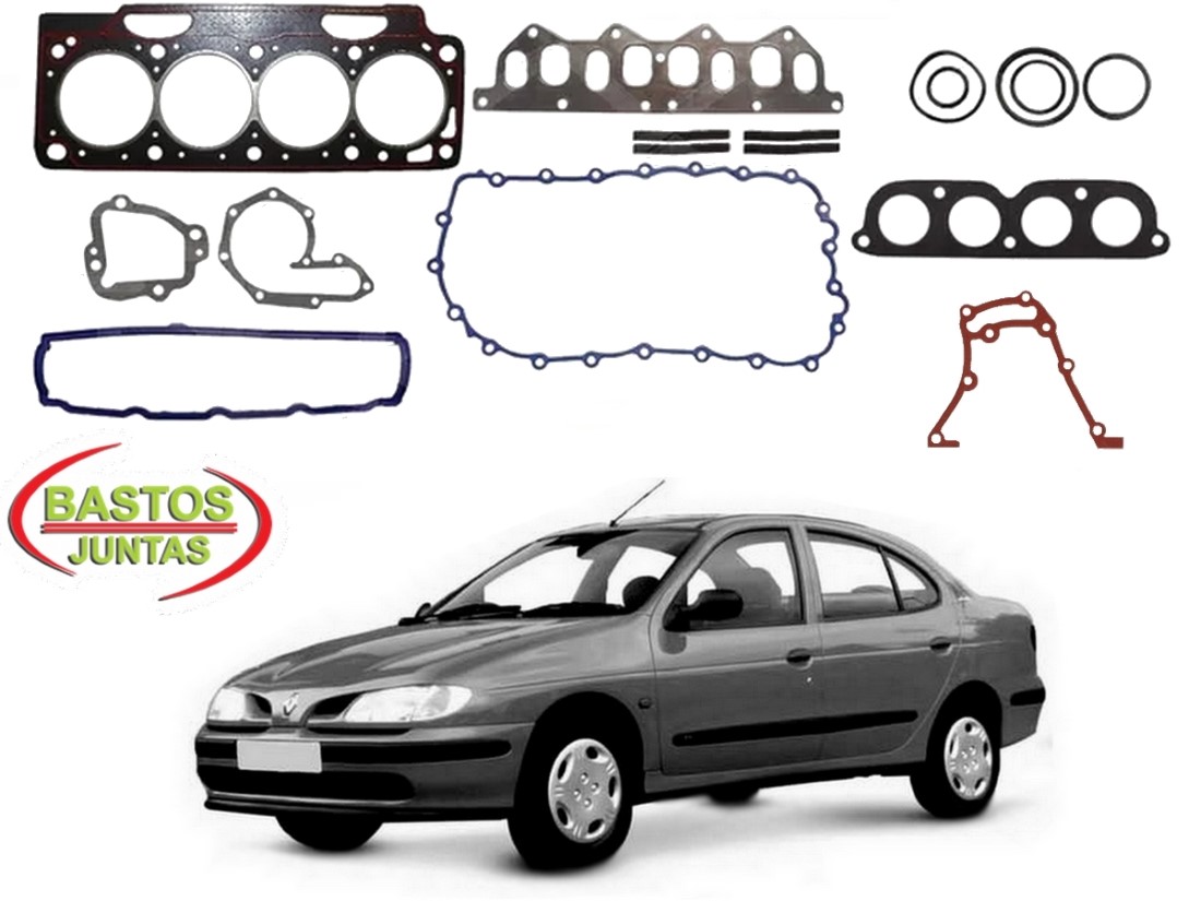  JOGO JUNTA MOTOR BASTOS RENAULT MEGANE SEDAN 2.0 8V RXE 1998 A 2001