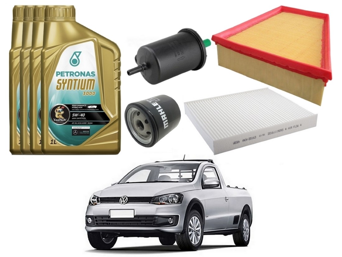 KIT TROCA DE FILTROS VOLKSWAGEN SAVEIRO G6 1.6 8V 2014 A 2017