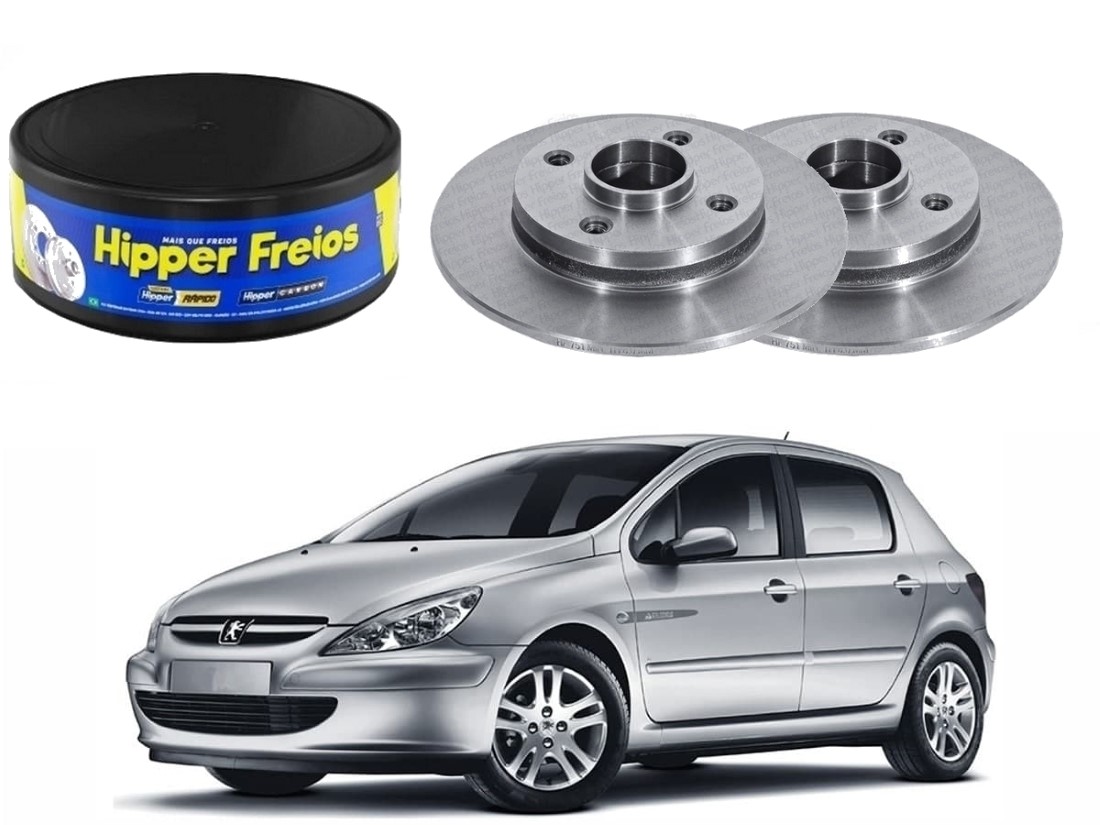  DISCO FREIO TRASEIRO HIPPER ORIGINAL PEUGEOT 307 1.6 2.0 2001 A 2006