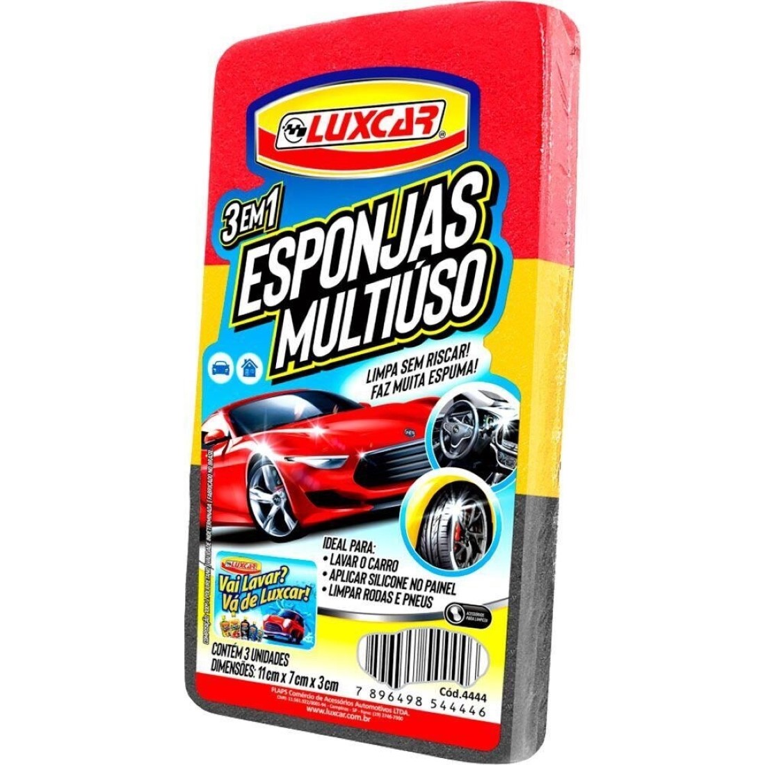 KIT 3 EM 1 ESPONJAS MULTIÚSO LUXCAR