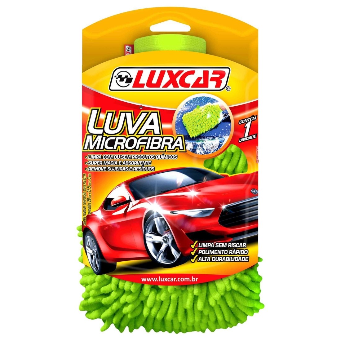 LUVA DE MICROFIBRA ANTI RISCO LAVAGEM AUTOMOTIVA LUXCAR