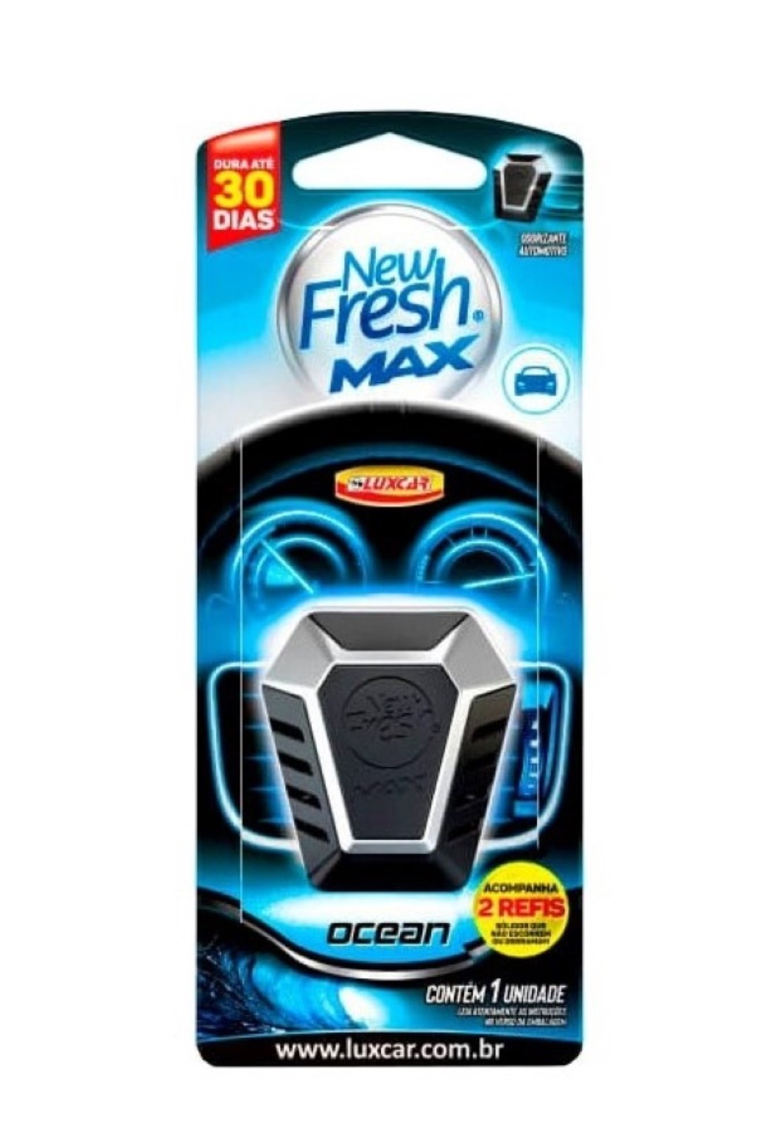 ODORIZADOR AUTOMOTIVO PAPEL LUXCAR NEW FRESH MAX OCEAN