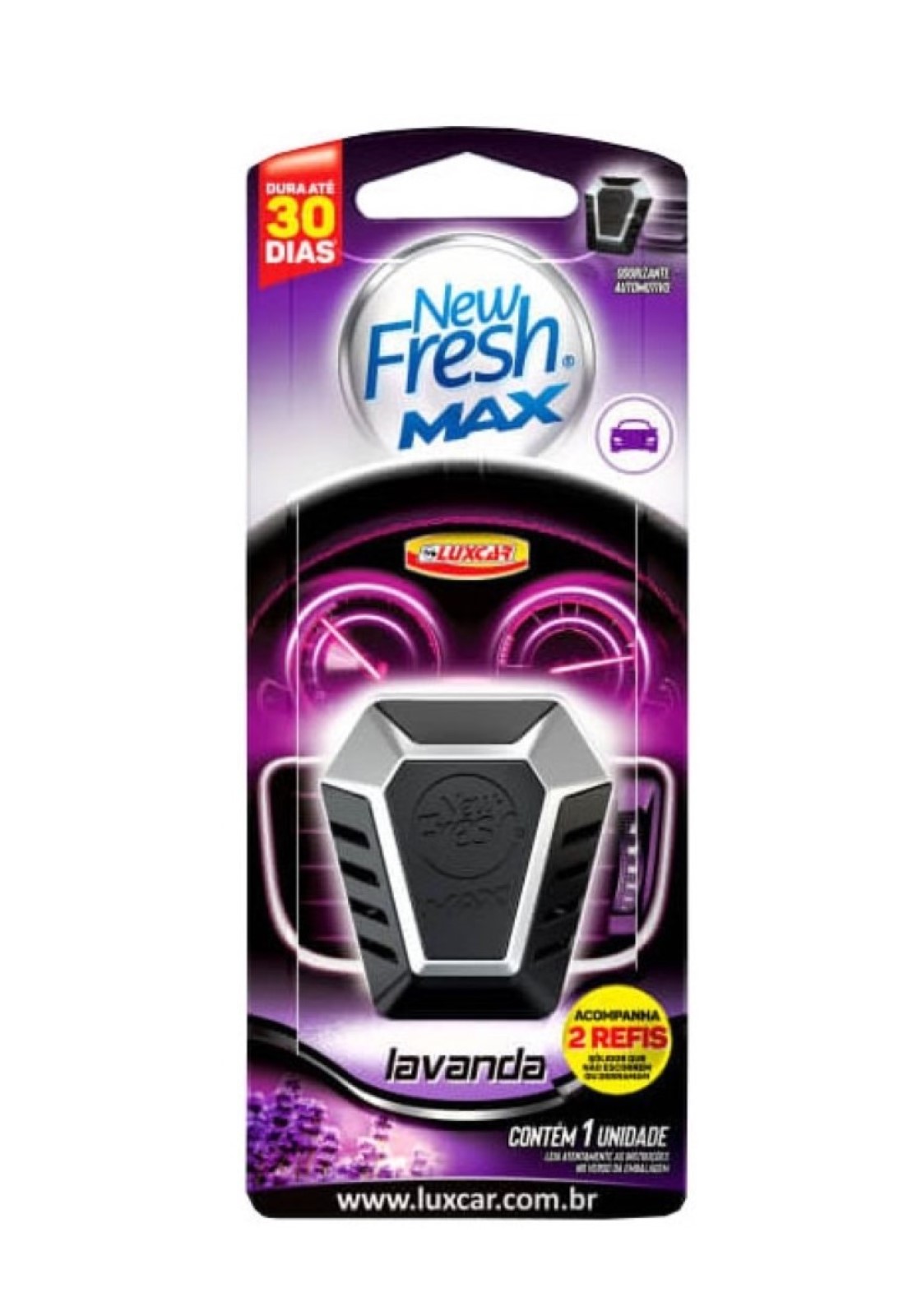 CHEIRINHO LUXCAR NEW FRESH MAX LAVANDA PARA CARROS E AMBIENTES