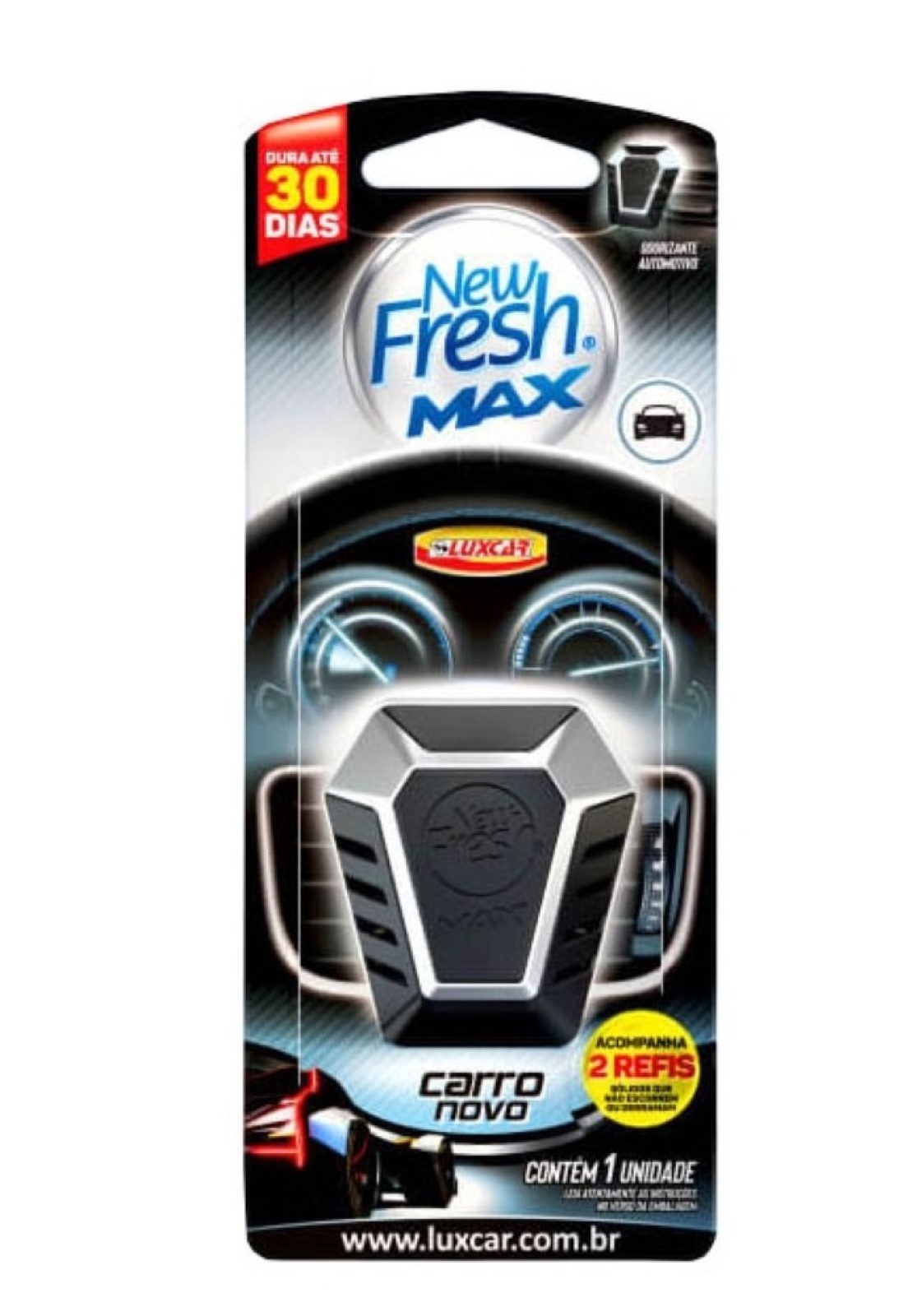 ODORIZADOR AUTOMOTIVO PAPEL LUXCAR NEW FRESH MAX CARRO NOVO